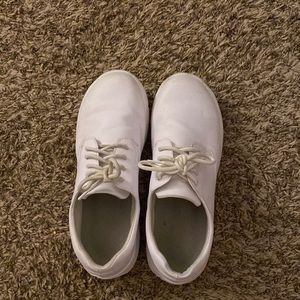 White leather nursing school shoes